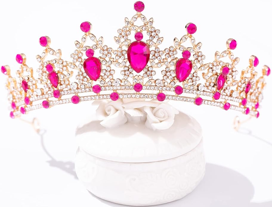 FORSEVEN Crystal Tiaras for Women, Wedding Tiaras and Crowns for Women Tiaras for Birthday Party Princess Crown Hair Accessories Bride Rhinestone Christmas Decorations Headband