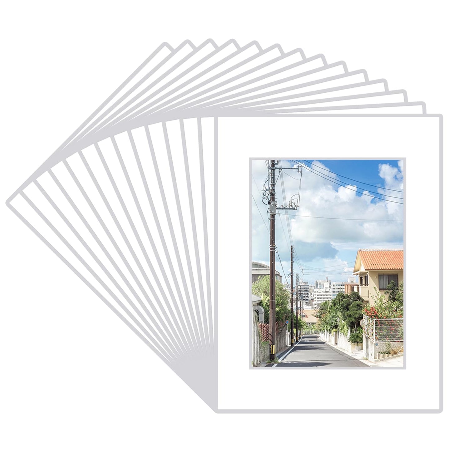 Prudiut 15 Pack 12x16 White Picture Mats, Frame Mattes for 9x12 Pictures Display Photo Frame Mat Core Bevel Cut Mat Board Show Kit for Photos, Prints, Artworks