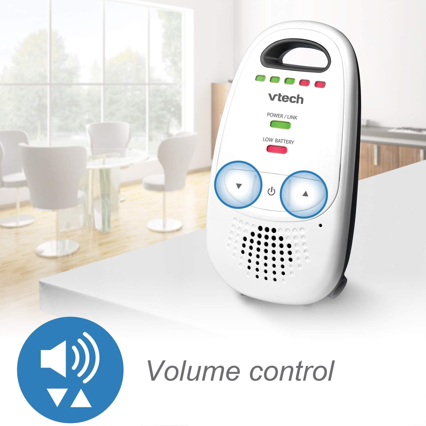 VTech Upgraded Baby Monitor with Rechargeable Battery, Long Range, Crystal-Clear Sound, and Alerts