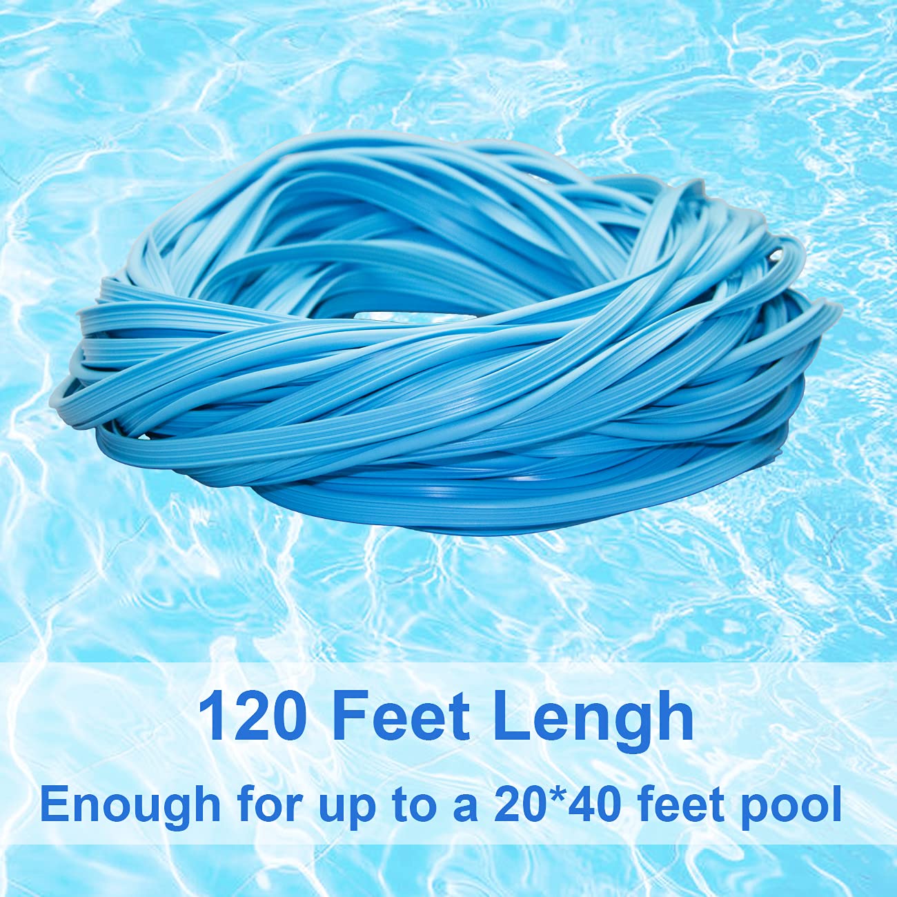 FBULWSEC 120'ft Roll Swimming Pool Liner Bead Lock for Above-Ground & In-Ground Swimming Pool Beaded Liners Wedge Lock, Blue
