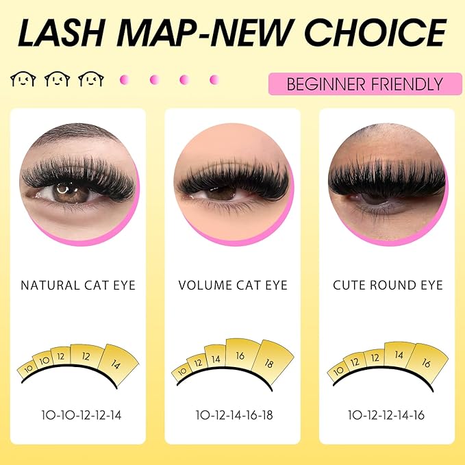 Lash Extension Kit Thick Cluster Eyelash Extensions 100D 150D 200D 12-18mm Lash Clusters Kit Individual Lash Extensions Kit DIY Lashes Clusters Extension at Home (100D+150D+200D 12-18MM Kit)