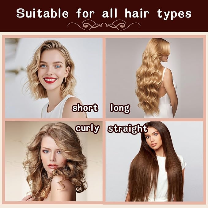 HAIOLORPRO Heatless Hair Curler Velvet, Heatless Curls Overnight Hair Curlers to Sleep in, Overnight Rods Heatless Curls for Short Long Hair All Hair Types Styling Tools-4PCS Brown