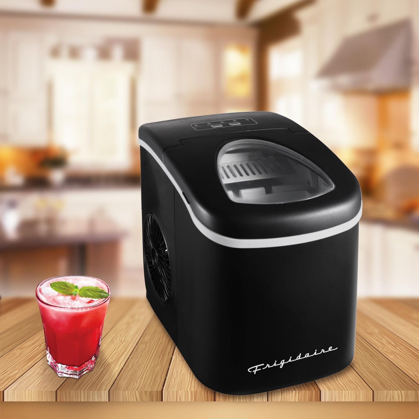 FRIGIDAIRE EFIC128AMZBLK Compact Countertop Ice Maker, 26 lb per Day, Black