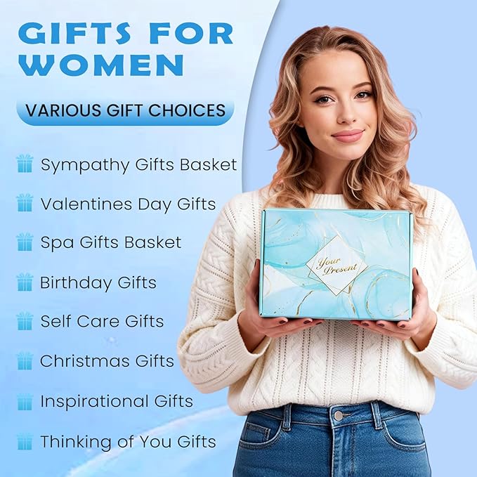 Gifts for Women, Cozy Self Care Gift Set for Her, Relaxing Spa Kit with Socks, Headband & Eye Mask, Thoughtful Birthday Gift for Mom, Wife, Girlfriend or Best Friend