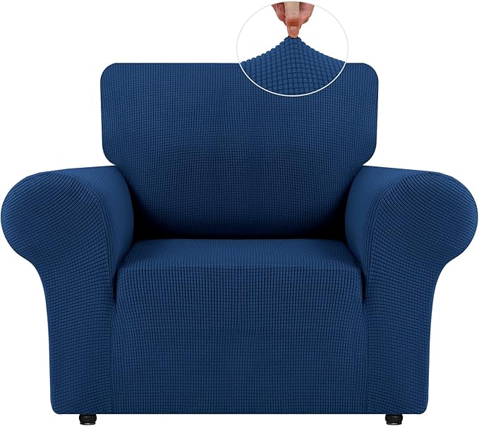 LURKA Stretch Chair Sofa Slipcovers 1 Piece Couch Covers for Sofa Furniture Protector Full Sofa Covers with Elastic Bottom for Kids and Dog (Small,Royal Blue)