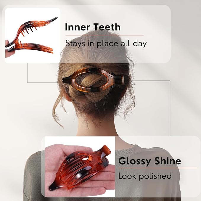 8 Pack Clear Flat Hair Clips – Matte Claw Clips for Women & Girls, Fresh Aesthetic Hair Accessories, Strong Hold No-Slip Barrettes for Summer & Everyday Styling