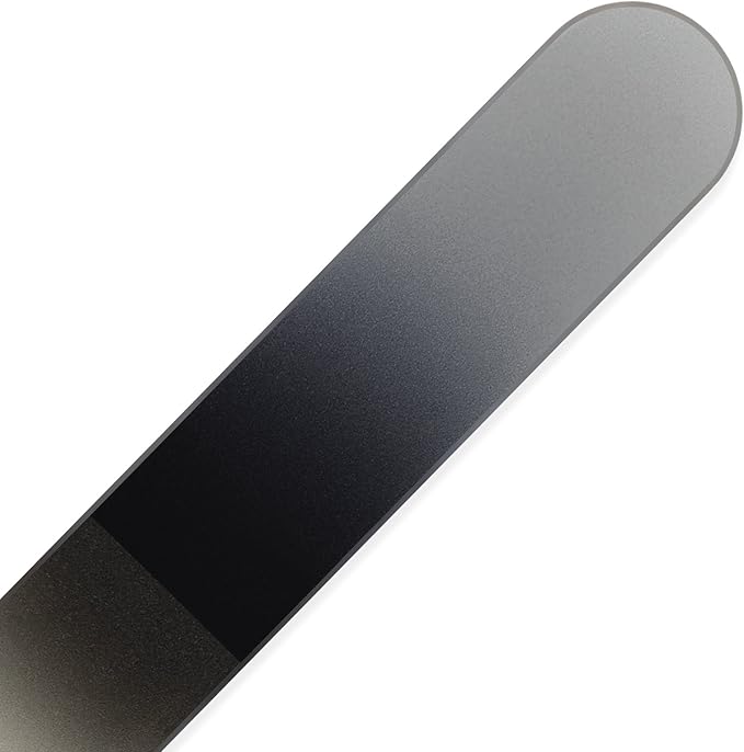 Mont Bleu Rainbow Crystal Nail File in Black Pouch - Czech Tempered Glass - Handmade in Bohemia (Czech Republic)