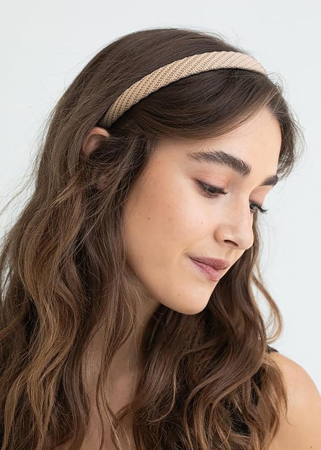 AIBFRID Headbands for Women Thin Knitted Hairbands Fashion Non Slip Headband for Women's Hair Cute Solid Colors Hair Accessories 4 PCS