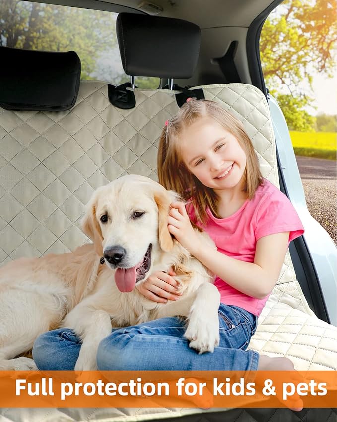 PETICON Waterproof Scratchproof Pet Bench Seat Covers for Cars, Trucks, SUVs, Nonslip Durable Back Seat Cover for Dogs, Washable Backseat Protection
