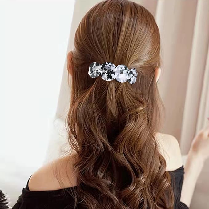 Hair Barrettes For Women - 3Pcs Large Barrettes for Thick Hair French Design with Beautiful Lines Elegant and Stylish - Perfect Hair Accessories for Thick Hair