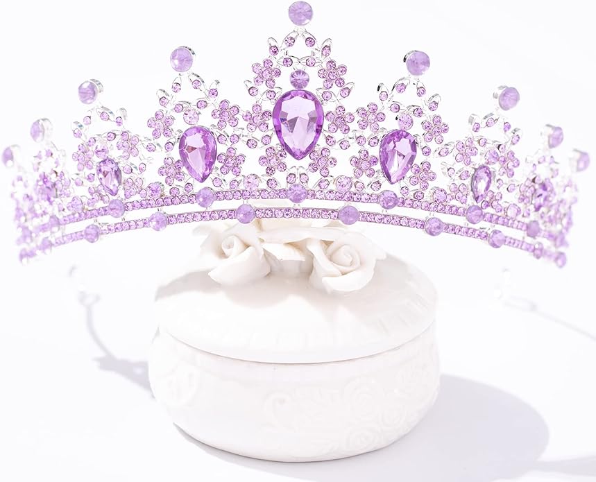 FORSEVEN Crystal Tiaras for Women, Wedding Tiaras and Crowns for Women Tiaras for Birthday Party Princess Crown Hair Accessories Bride Rhinestone Christmas Decorations Headband