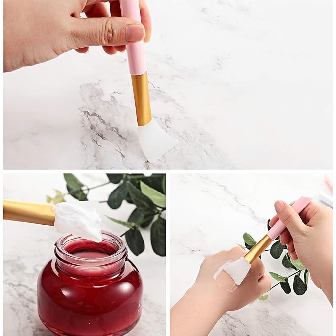 Patelai 20pcs Silicone Face Mask Applicators Soft Face Mask Brushes Facial Mud Clay Beautytools for Sleeping Mud Hairless Body Lotion Body Butter