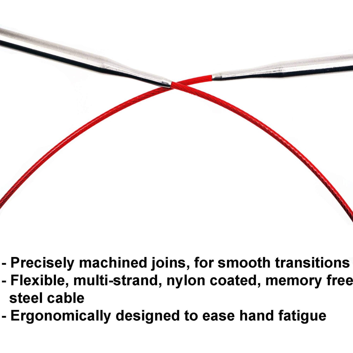 ChiaoGoo Red Lace 32 inch (81cm) Circular Knitting Needles US Size 10.5 (6.5mm) Stainless Steel 7032-10.5 with Stitch Holder