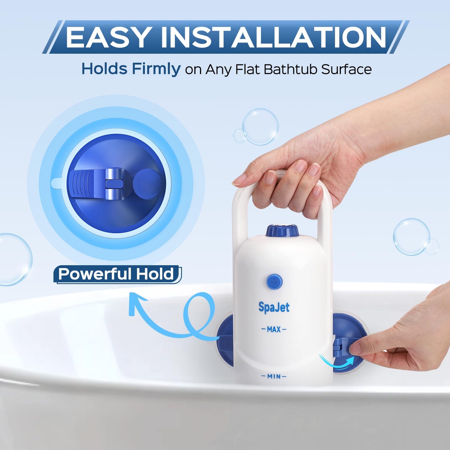 Bath Jets for Tub with Jet Massage and Bubble Mode, Bathtub Jets for Tub with 360° Rotatable Single and Dual Nozzles, the Lever-lock Suction Cups, and Handle. Jets for Bathtub at Home for Relaxation