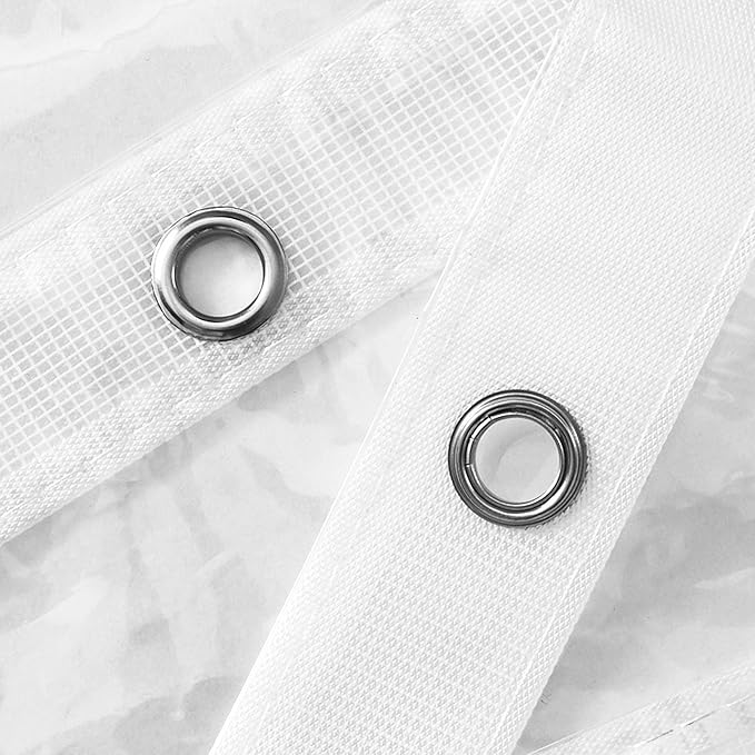 Barossa Design Extra Heavy Duty Shower Curtain Liner Thick - Soft Plastic Shower Liner Waterproof with Grommets & 3 Magnets, Clear, 72"x72" (Pack of 2)