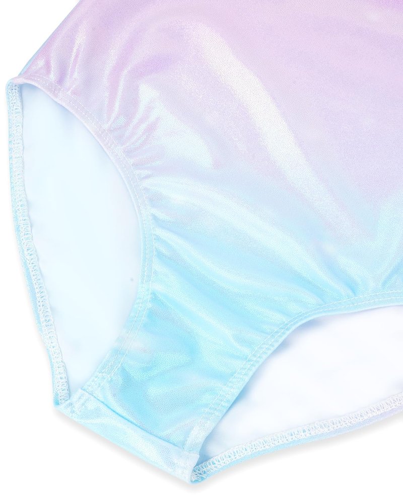 Gogokids Gymnastics Leotards for Girls Sparkly Rhinestone Dance Unitards Biketards with Shorts Activewear, Light Pink, 6-7 Years