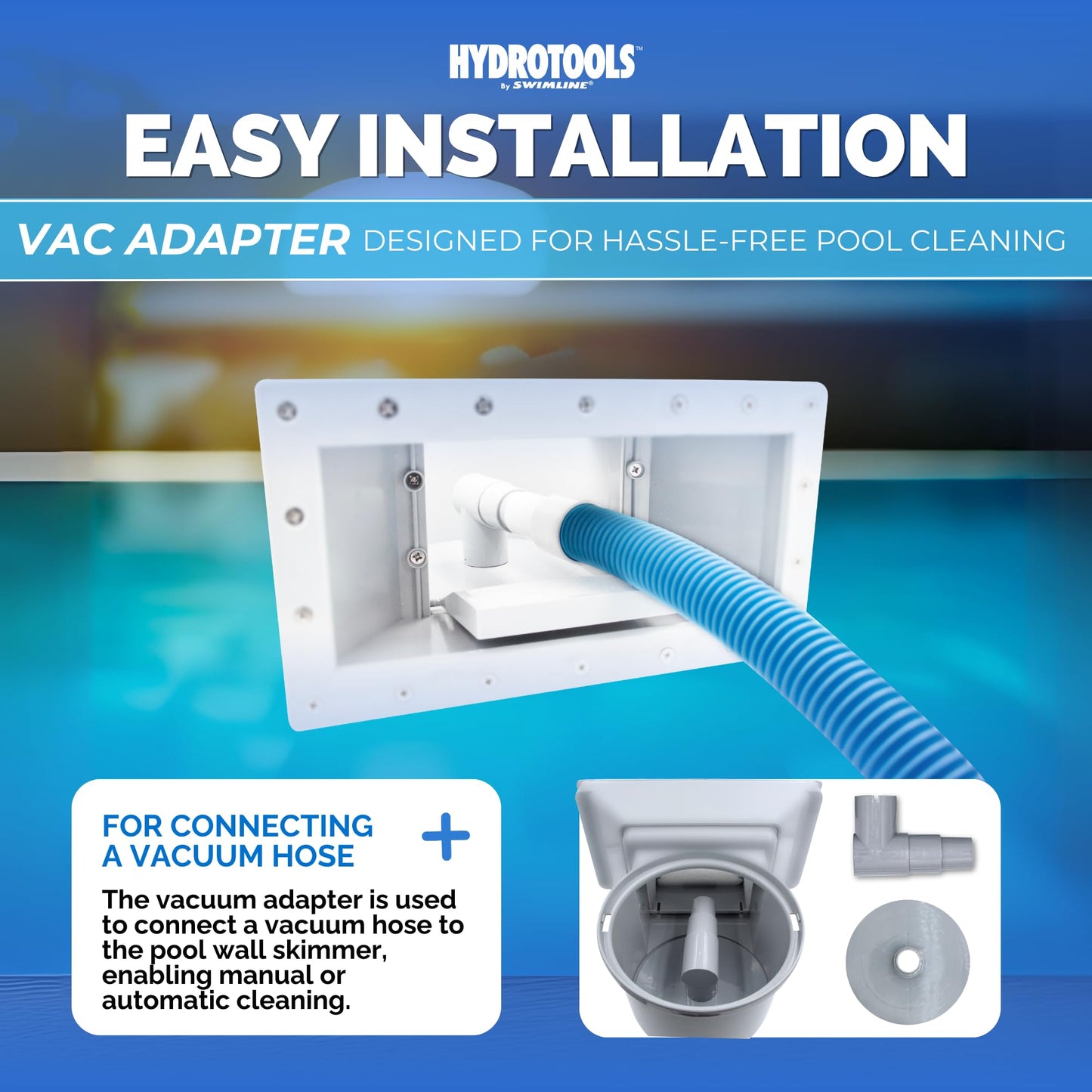 SWIMLINE HYDROTOOLS Standard Wide Mouth Above Ground Pool Skimmer Kit | ABS Construction | Pool Skimmer | Wide Mouth | Snap-In & Removable Weir | Above Ground Pool Skimmer | Easy Basket Access