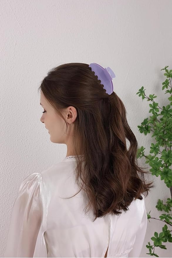 Durable Acetate Hair Clips - 4-Inch Taro color Claw Clips for Fine and Thick Hair (Taro color)
