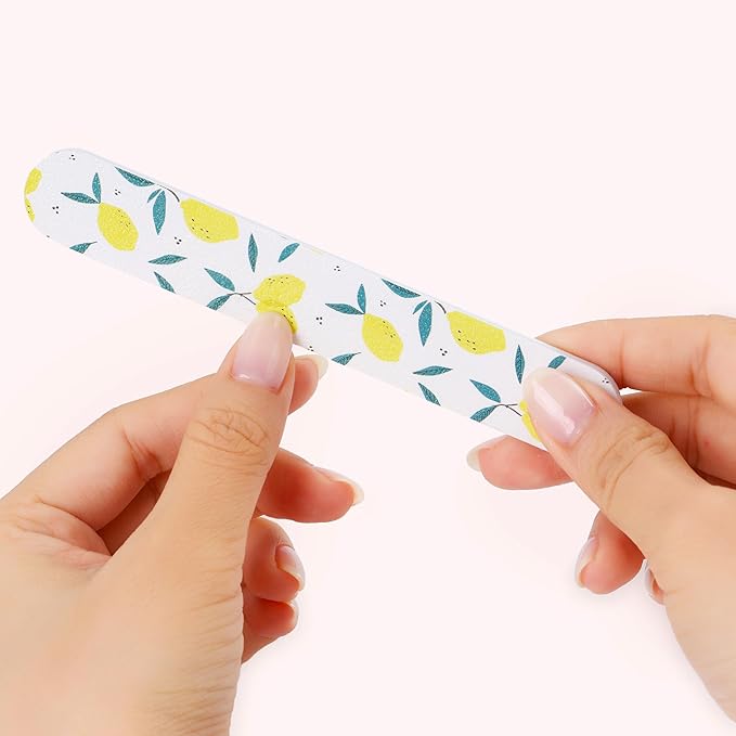 Nail Files - Professional Medium Emery Boards 6 Dual-Sided Medium, Fine Grit for Natural/Acrylics - Nail Shapers to Smooth/Refine Nails (Pack of 2)