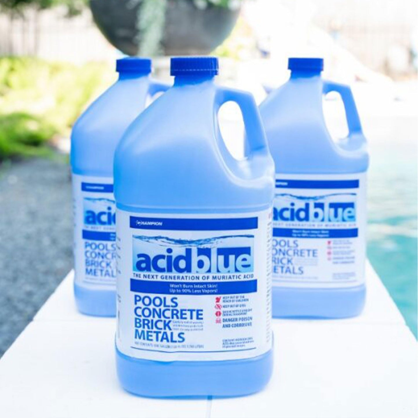 Champion Acid Blue Easy to Use Muriatic Acid for Removal of Stains on Driveways or Garage Floors with Vapor Reduction Technology (2 Pack)