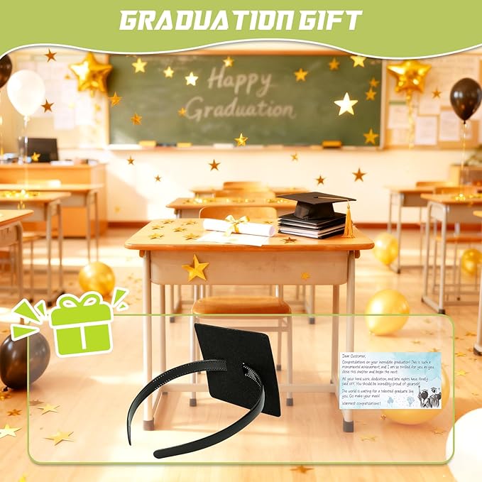 2026 Graduation Cap Headband, Grad Cap Headband, Anti-fall Hair Band for Grad Hat, Hat Accessories for Graduates
