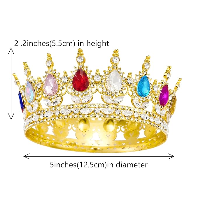 YOUlDIANZI Queen Crown Rhinestone Wedding Crowns and Tiaras for Women Costume Party Hair Accessories Princess Birthday Crown Crystal Bridal Crowns