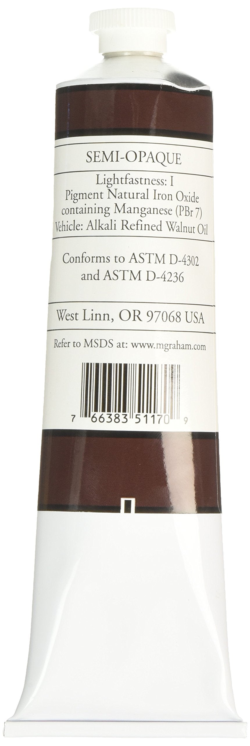 M. Graham Artist Oil Paint Raw Umber 5oz Tube