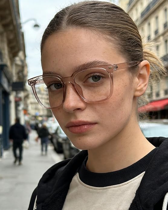 PANNER Oversized Square Blue Light Blocking Glasses for Women Men Anti Glare Reduce Eyestrain Computer Glasses