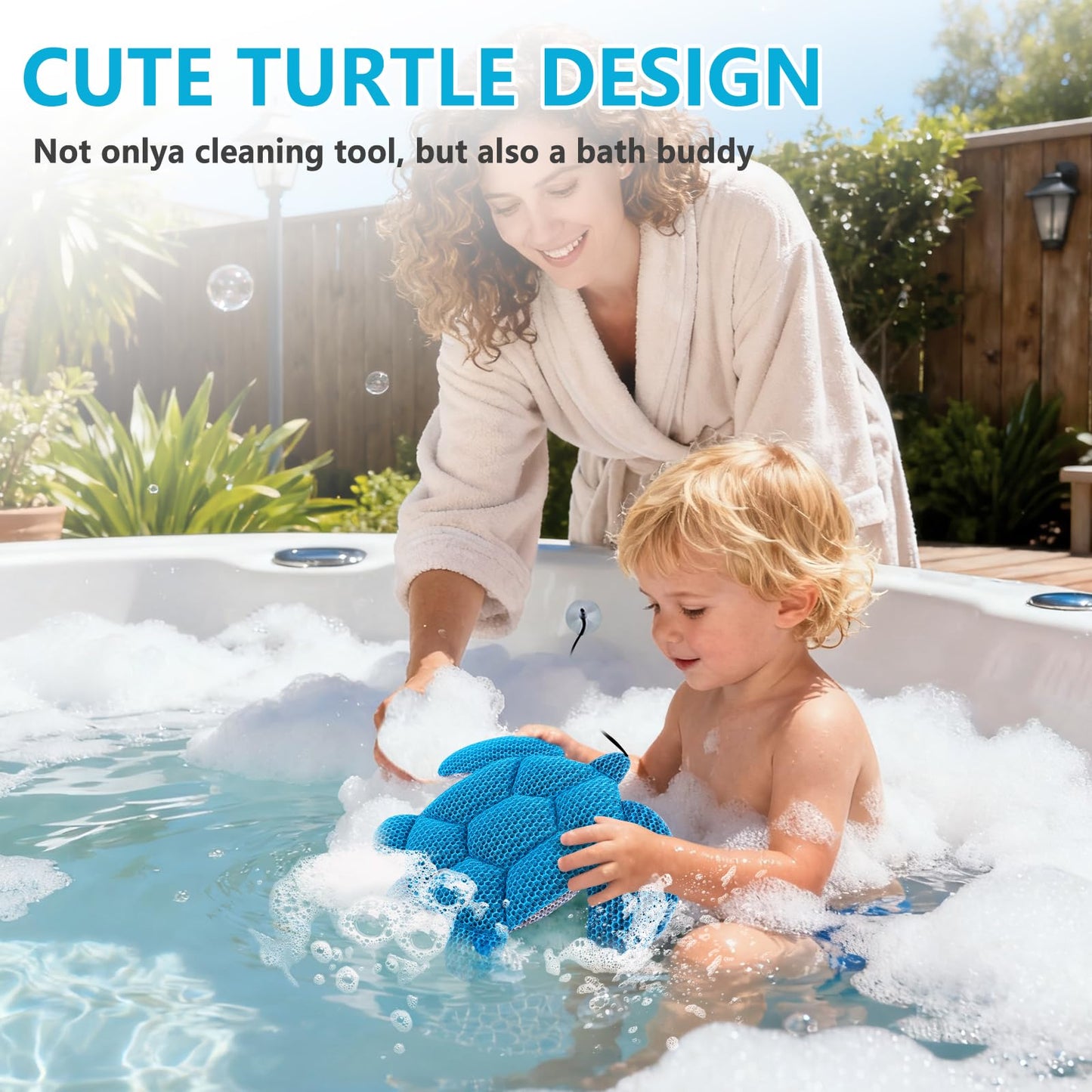 RGJ Hot Tub Scum Absorber Turtle, 2PCS Reusable Hot Tub Oil Absorbing Floating Sponges for Spa/Pool, Hot Tub Scum Sponge Accessories to Soak Up Oils & Keep Water Clean