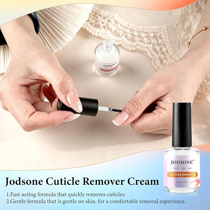 JODSONE Gel Nail Polish Remover Kit Set with 15ml Gel Nail Polish Remover,Cuticle Oil,Latex Tape,Cuticle Removers Liquid,Cuticles Trimmer,Removers Manicure Tool Set for Home Use,No Soaking Wrapping