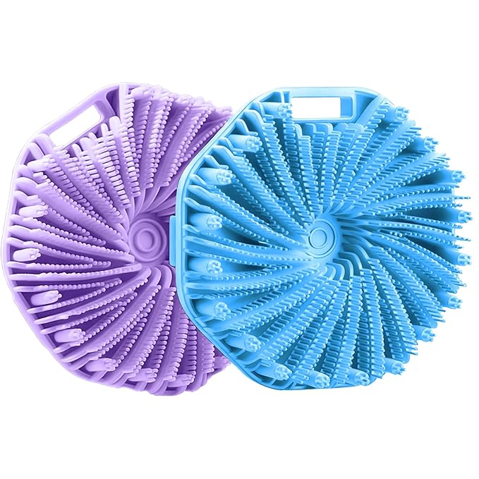 Silicone Body Scrubber for Shower, Shower Body Brush for Effective Showering Exfoliation and Gentle Massage Back Scrubber with Soft Bristles, Loofah Alternative for Sensitive Skin, Gift for Family