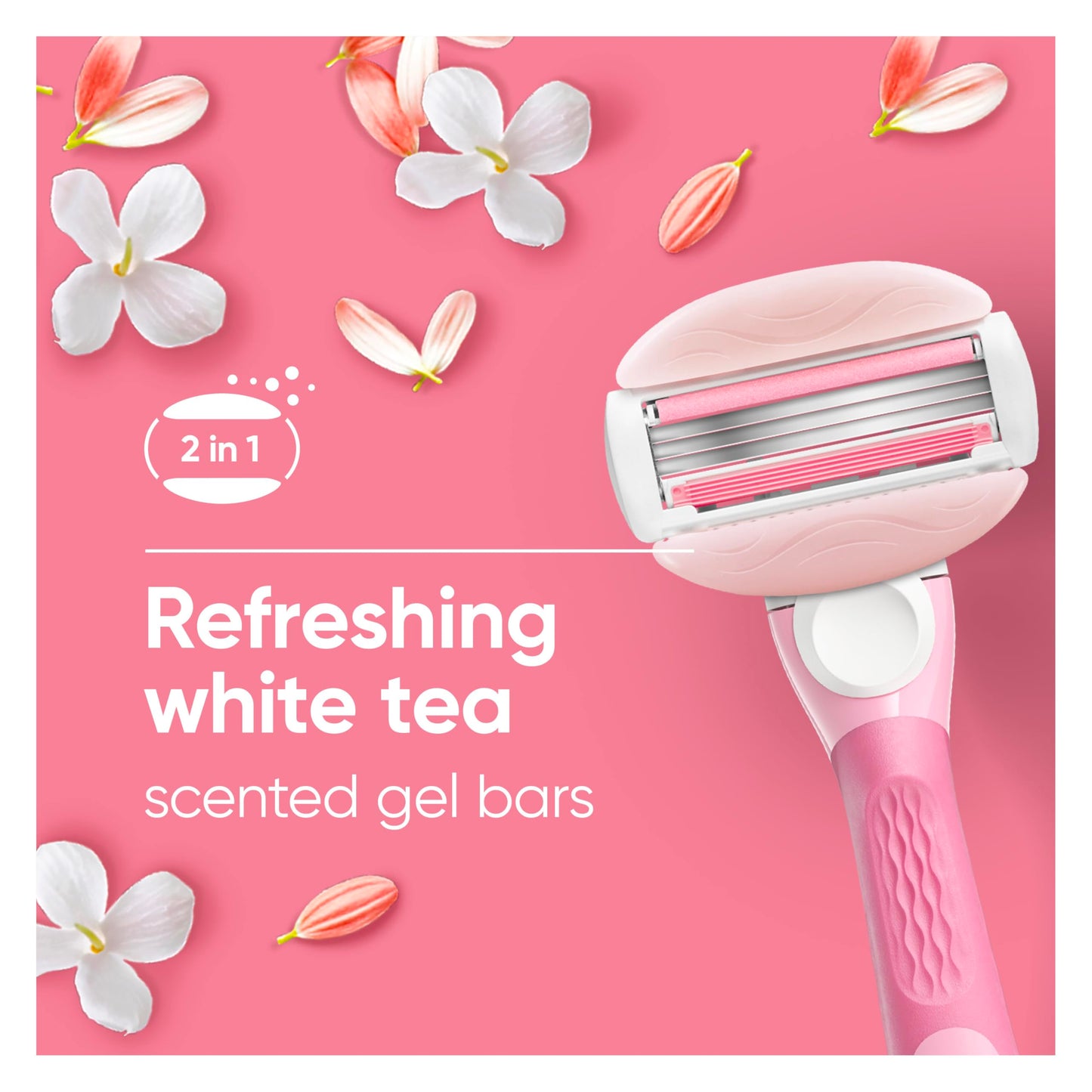 Gillette Venus ComfortGlide White Tea Women's Razor 1 Handle + 4 Blade Refills