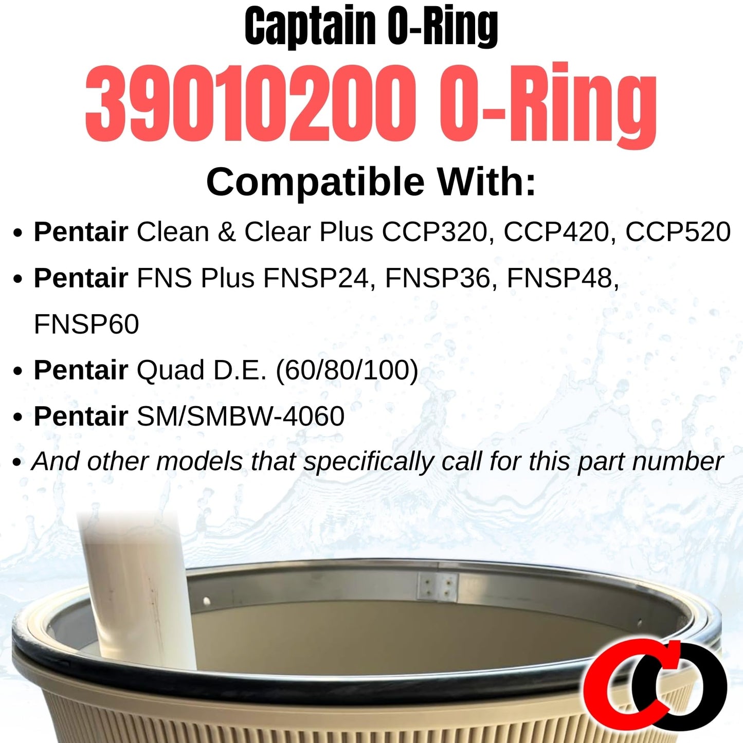 Captain O-Ring – Replacement 39010200 O-497 O-Ring for Pentair CCP 320/420/520 Clean & Clear Plus FNS 24/36/48/90 FNS Plus Pool DE Filter