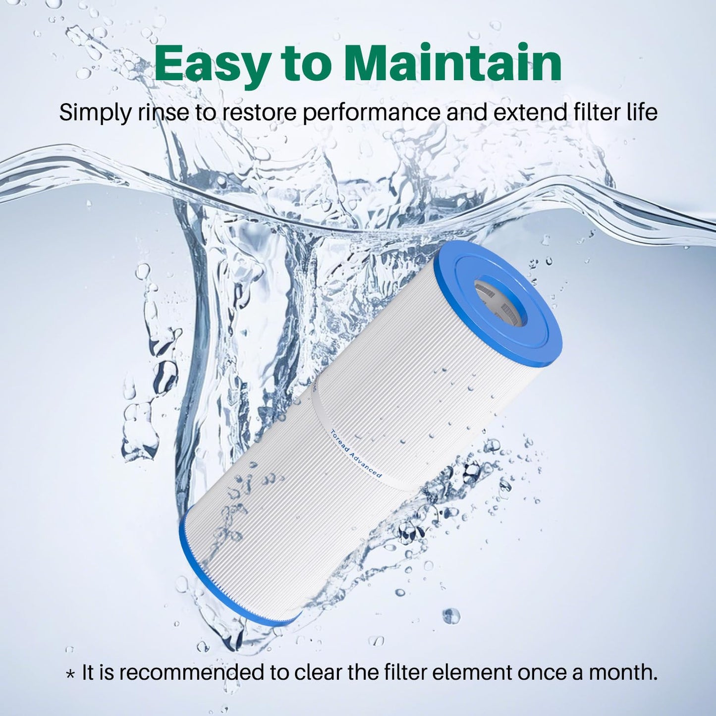 TOREAD Spa Replacement Filter for Pleatco PRB25-IN, Unicel C-4326, Filbur FC-2375, FC-2370, R173429, 3005845, 17-2327, 100586, 33521, 25392, 817-2500, Guardian 413-106, 5X13 Drop in Spa Filter, 2 Pack