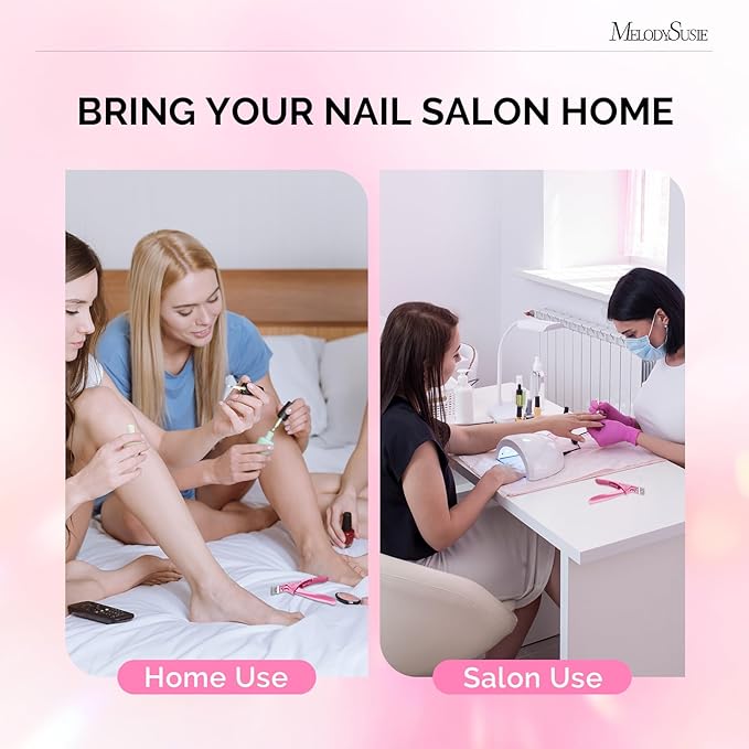 MelodySusie Acrylic Nail Clippers with 15pcs Magnet Sizers, Professional Nail Clippers Cutters for Long Acrylic Gel Nails Tips, Adjustable Stainless Nail Trimmer, Manicure Tool for Salon Home, Pink
