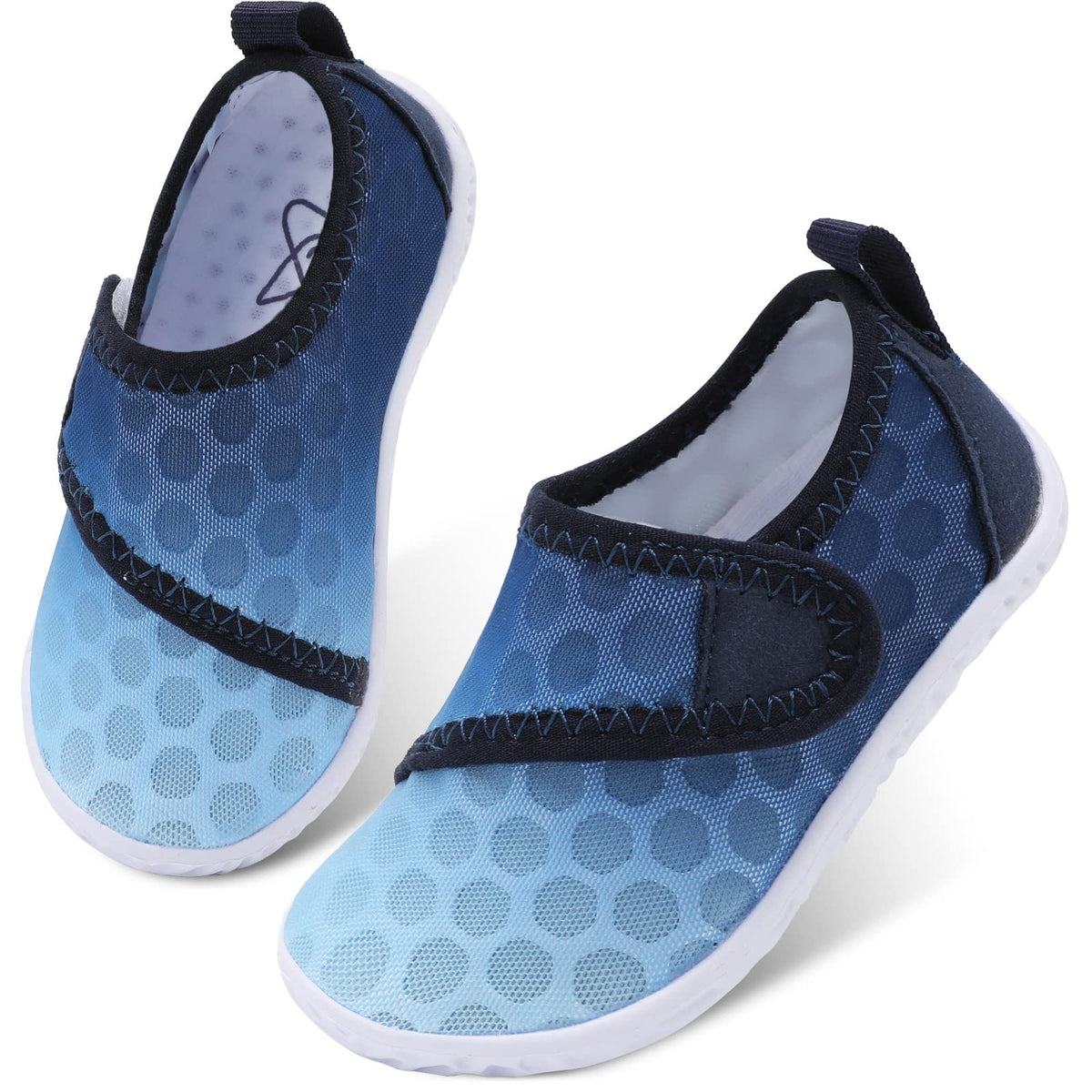 LeIsfIt Kids Water Shoes Toddler Girls Boys Swim Shoes Outdoor Quick-Dry Breathable Aqua Socks for Beach Pool Surf, Gradient Blue, 13 Little Kid