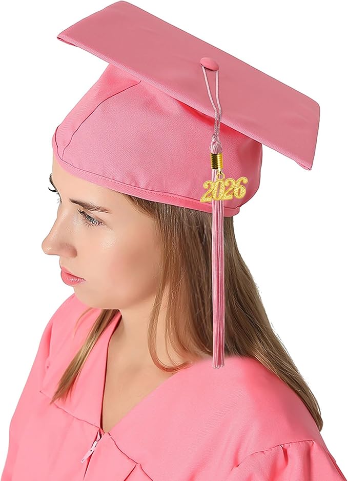 GraduationMall Matte Graduation Cap with 2026 Tassel for High School & Bachelor