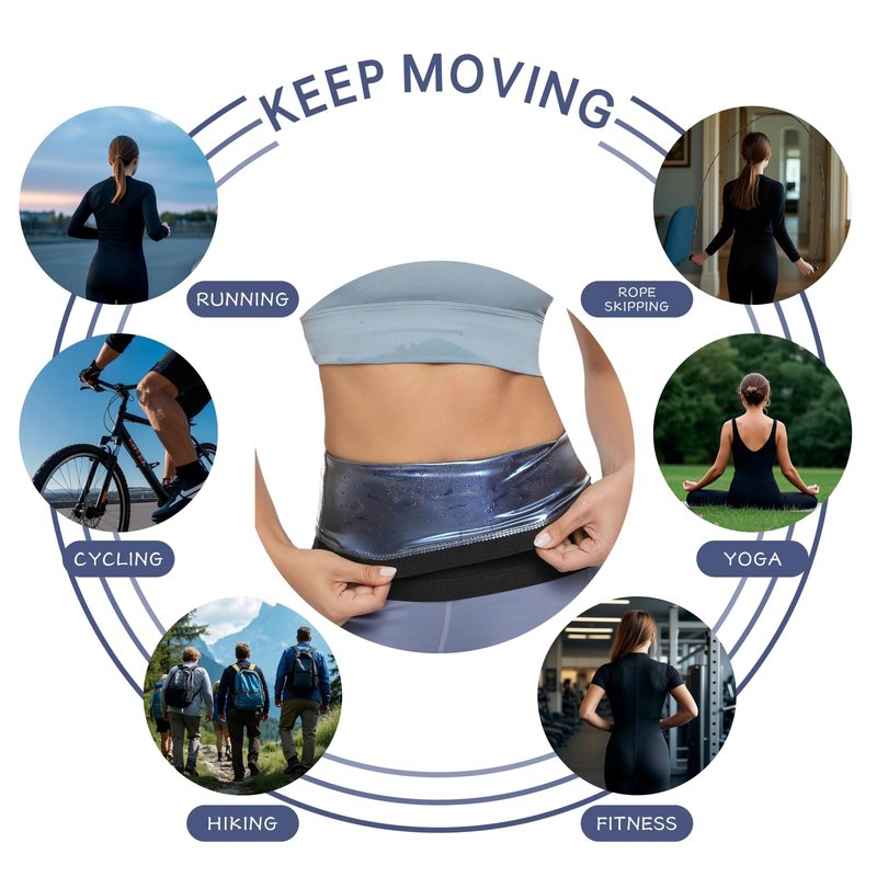 Dokelovy Sauna Suit Waist Trainer Band for Women, Waist Trimmer for Weight Loss Shapewear Slimming Belt for Workout Yoga Gym