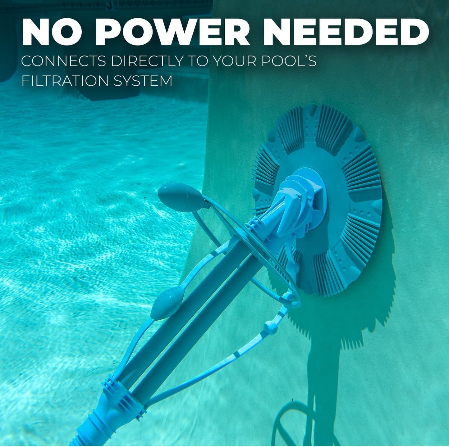 XtremepowerUS Automatic Pool Cleaner Sweeper Vacuum Pool Cleaner Sweep High Flow Side Suction Wall Climb In-Ground/Above Ground Swimming Pool with Hose Suction Set (Blue)