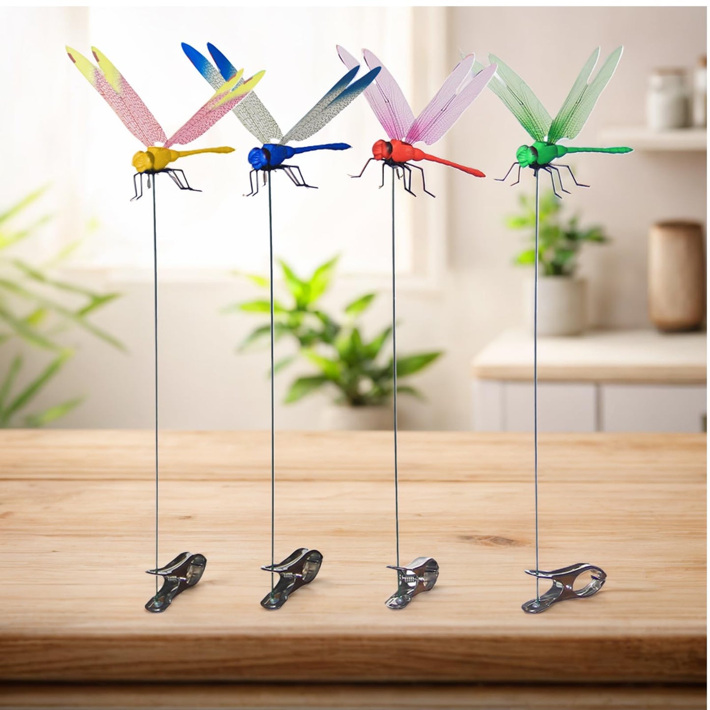 Kleeblatt Dragonfly Clip 12pcs - DIY Dragon Fly Clips, Hair Accessories, Garden Decor, and Outdoor Decorative Stakes - Ideal for Garden & Patio Enhancement(in Boxs)