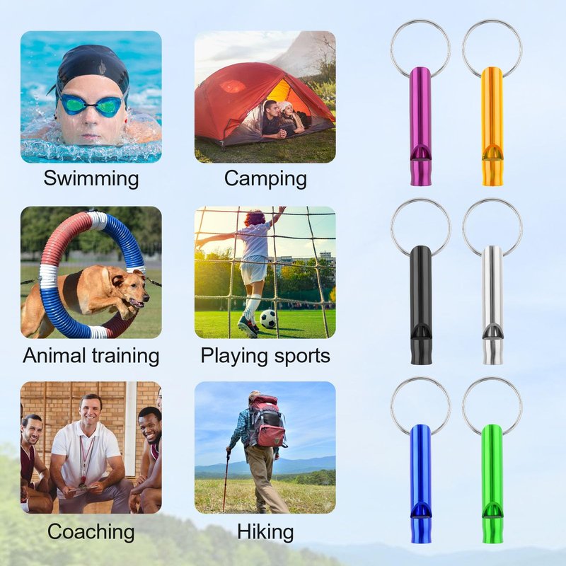 Mabor 12Pcs Aluminium Safety Whistle Keychain Emergency Whistle Survival for Camping Hiking Loud Whistles Emergency for Women Defense Outdoor Sports Boating Hunting