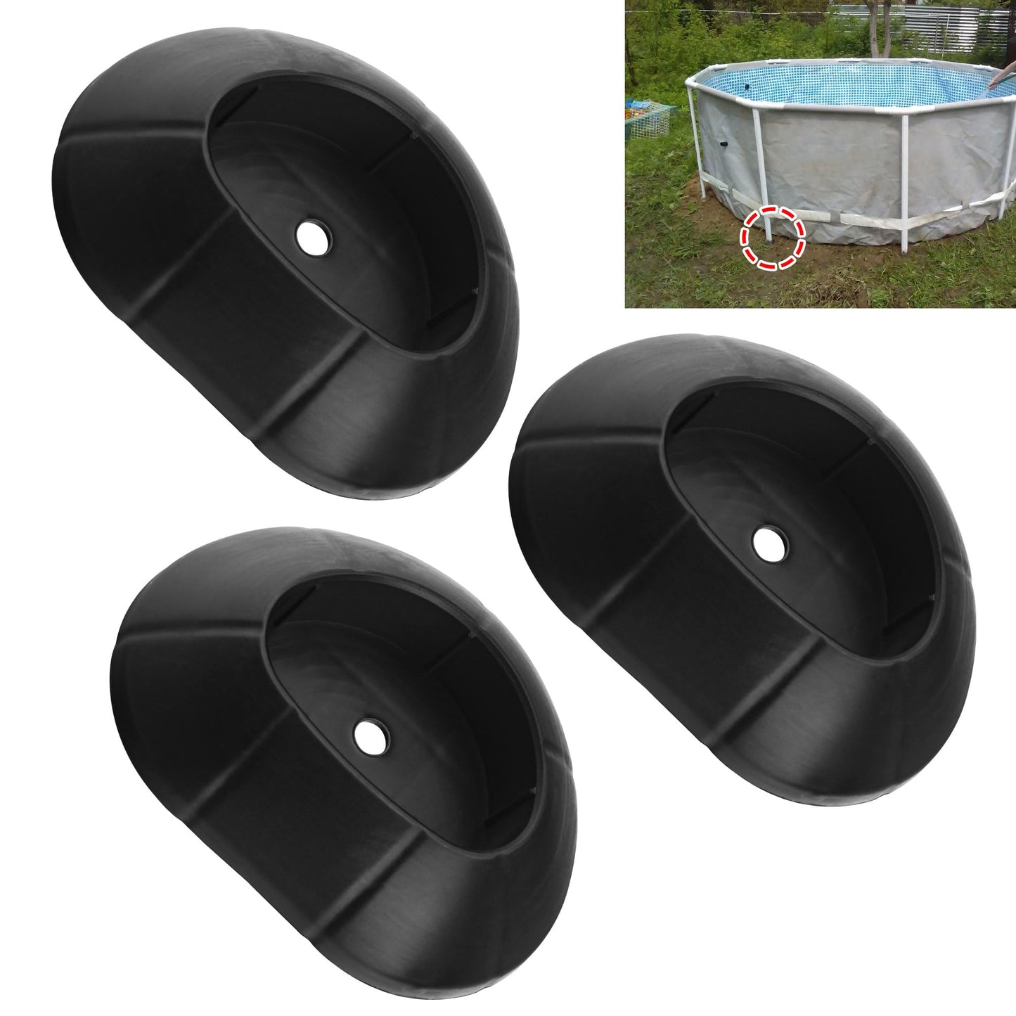 3 Pcs 11453 Pool Leg Cap Replacement, Compatible with Intex Ultra Frame Above Ground Swimming Pools 15ft - 26ft, Vertical Leg End Cap for 28301TT, 28303SR, 28321EH, 28323EH, 28327EH, 28331EH, 28335EH