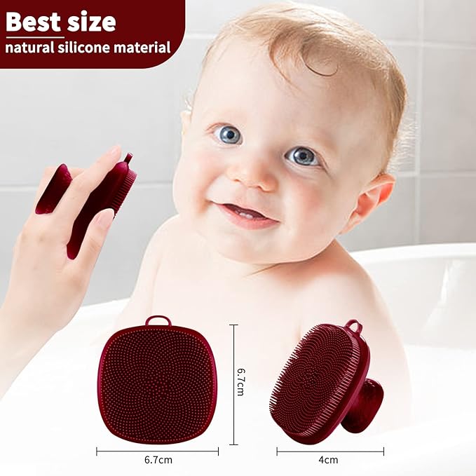 Silicone Face Scrubber for Men Facial Cleansing Brush Silicone Face Wash Brush Manual Waterproof Cleansing Skin Care Face Brushes for Cleansing and Exfoliating (red)