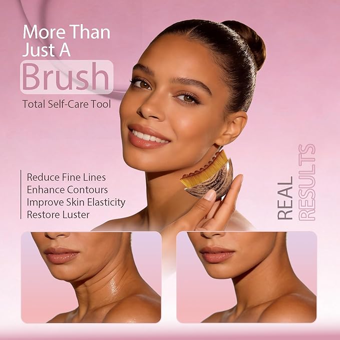 New Lymphatic Contour Face Brush, Face Brush For Lymphatic Drainage,Soft Facial Sculpting GuaSha Dry Tool，Face Contour Depuff Lift Tool For Anti-Puffiness & Detox, Fit The Skin Precisely （2 Pcs）