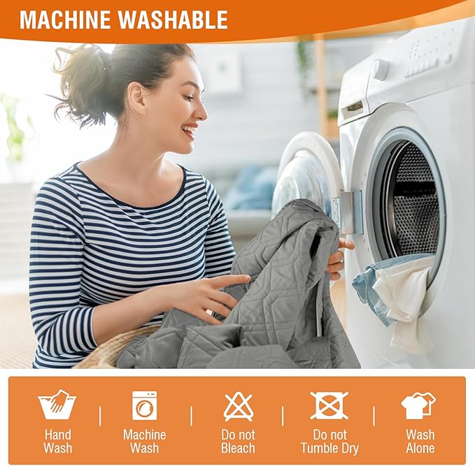 VANSOFY 100% Waterproof Recliner Chair Covers, Recliner Cover Non-Slip Dog Chair Cover Furniture Protector Washable Slipcover with Pocket, Elastic Straps for Pets, Dogs(Gray, 28")