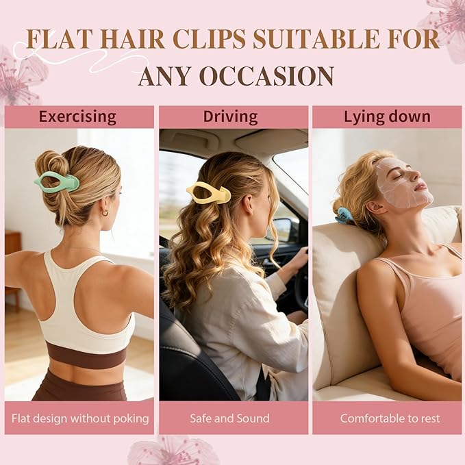 10 Pcs Flat Hair Clips for Women French Concord Claw Clips for Thick and Thin Hair Claw Clips Duck Billed Barrettes Hair Accessories for Women and Girls (Colorful)