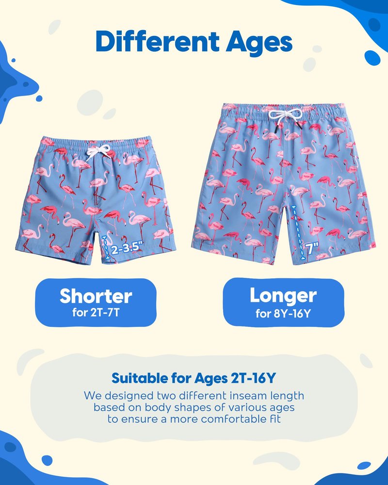 maamgic Boys Swim Trunks Toddler Swim Shorts Little Boys Bathing Suit Swimsuit Toddler Boy Swimwear,Gma-Flamingo,4 T