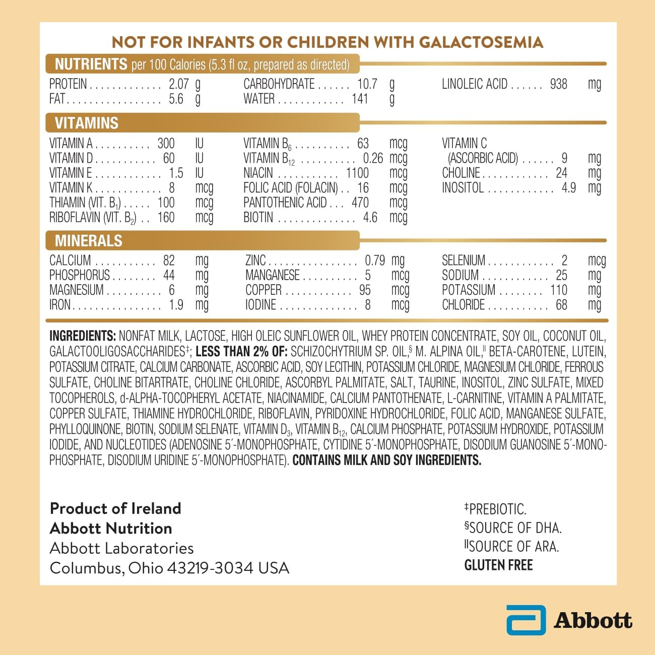 Pure Bliss Irish Farms, Easy-to-Digest Baby Formula, Infant Formula, 0-12 Months, 24.7-oz Can