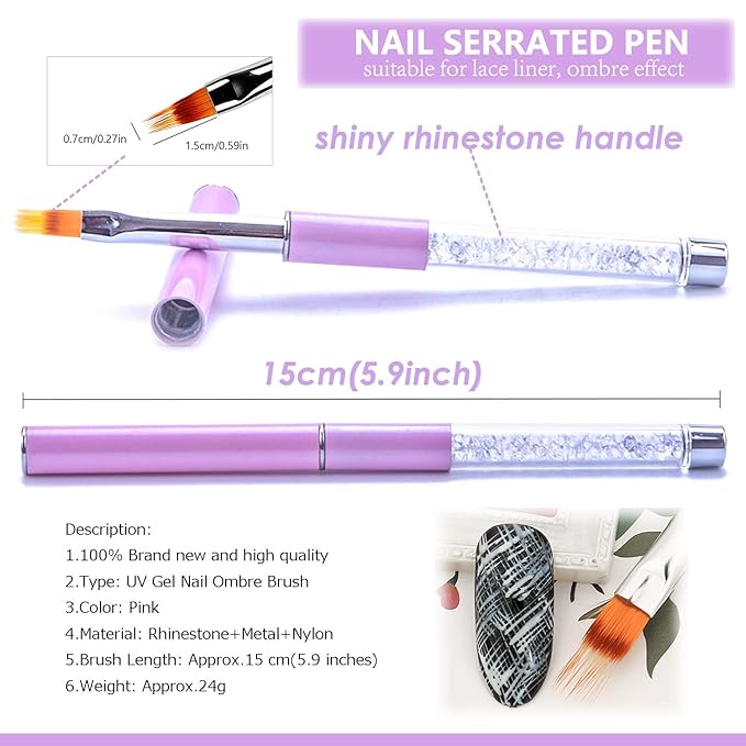 5Pcs Ombre Nail Brush Nail Sponges for Ombre Nail Gradient Sponges AirBrush French Tip Nail Design Brushes Ombre Brush for Gel Nails Painting Nail Polish Pen Manicure Brush Tool