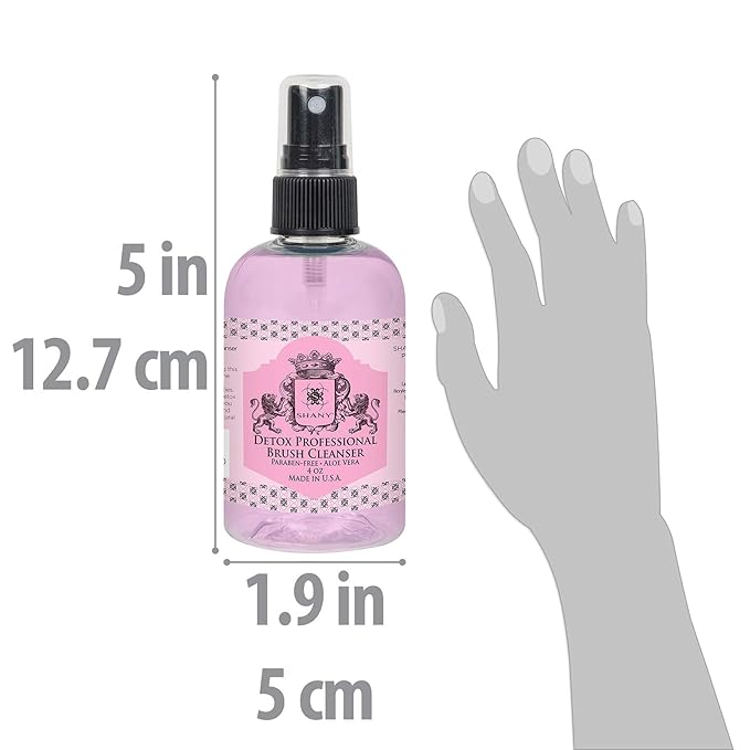 SHANY DETOX Professional Makeup Brush and Sponge Shampoo, Brush Cleanser, Removes dirt, Makeup from brushes and Sponges - Paraben Free, Vegan, Cruelty Free - Instant Dry - 4oz